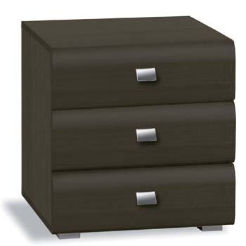 Hasena Caro 3 Drawer Bedside Table in Wenge