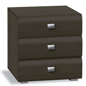 Caro 3 Drawer Bedside Table in Wenge