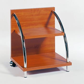Hasena Caro Mobile Bedside Table in Cherry and Chrome