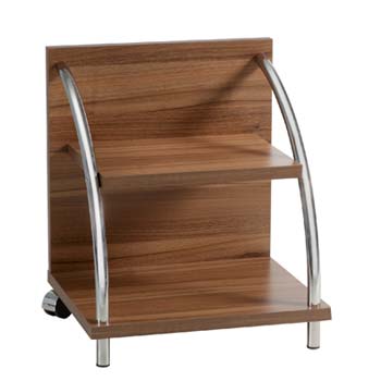 Hasena Caro Mobile Bedside Table in Walnut and Chrome