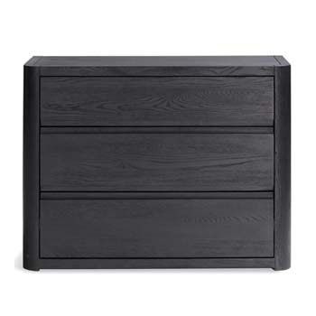 Hasena Kari Solid Oak 3 Drawer Chest in Black