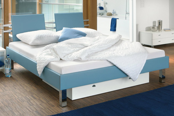 Hasena Modern Caro Legs- Elit Headboard (ice Blue Bed And