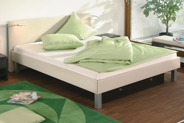 Hasena Modern Caro Legs- Saia Headboard (beige Leather Bed And