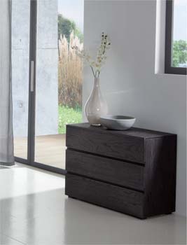 Hasena Tara Solid Oak 3 Drawer Chest in Black