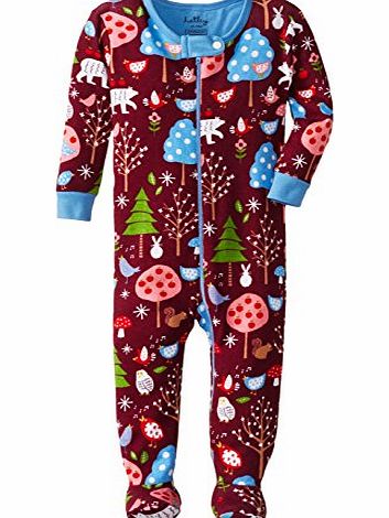 Hatley Baby Girls Infant Footed Coverall Forest Animals Sleepsuit, Red, 3-6 Months