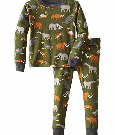 Hatley Boys OVL Prehistoric Animals Pyjama Set, Green, 4 Years