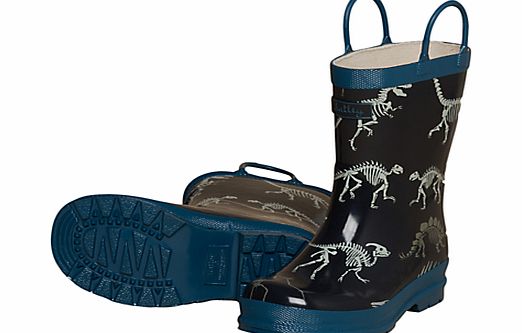 Hatley Dinosaur Wellington Boots, Navy