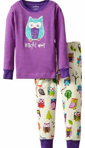 Hatley Girls APP Party Owls Pyjama Set, Purple, 12 Years