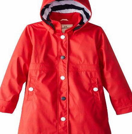 Hatley Girls Girls Splash Jacket Raincoat, Red , 7 Years