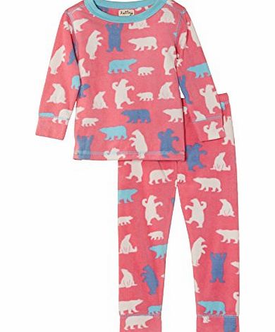 Hatley Girls Micro Fleece Ski Underwear Polar Bears Thermal Set, Pink, 8 Years