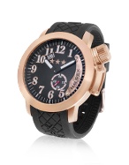 Armata Black Gold Plated Rubber Strap Date Watch
