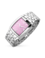 Aysel Women` Pink Dial Stainless Steel Watch