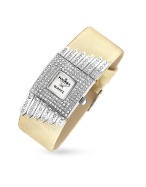 Sweet - Gold Metallic Swarovski Crystal Frame Dress Watch