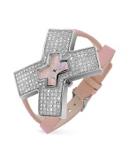Xsize - Women` Pink Swarovski Crystal Dress Watch