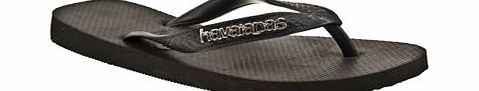 havaianas Black Top Logo Metallic Sandals