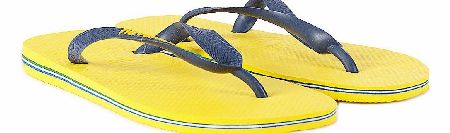 Havaianas Brasil Flip Flop Logo Yellow