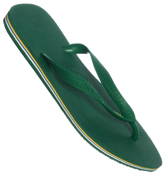 Brazil Logo Green Flip Flops