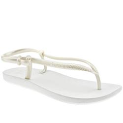 Female Havaianas Fit Manmade Upper Flat Sandals in Stone