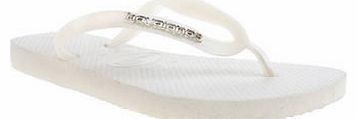 Havaianas womens havaianas white top logo metallic
