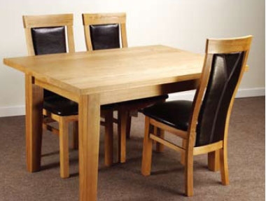 Oak Paris Fixed Top Dining Table and