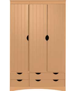 Haven 3 Door 4 Drawer Wardrobe - Oak