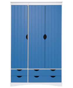 3 Door Wardrobe - Blue