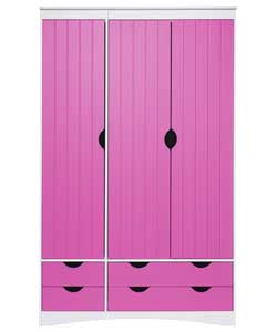 3 Door Wardrobe - Pink