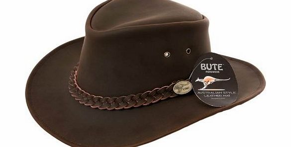 Hawkins Australian Waterproof Leather Hat - Bute Style - Colour: BROWN, Size: L