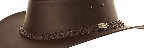Hawkins Headwear Austrialin style Leather Hat in Brown (AK-13) (Large 59cm)