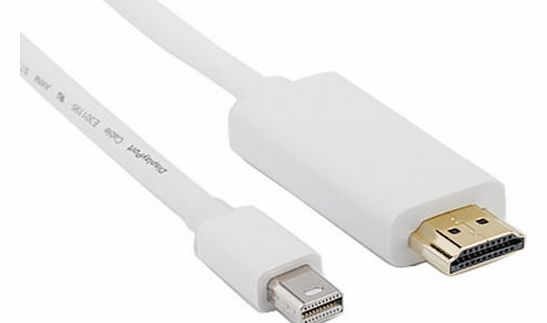 HDE 3 Metre Mini DisplayPort Male to HDMI Male Cable (Thunderbolt Compatible) - Direct Connect Macbook to HDTV