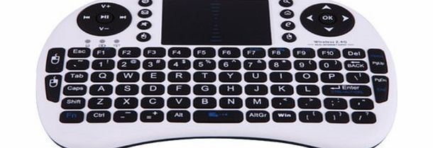 HDE Wireless 2.4GHz Portable Handheld Pocket Multimedia Keyboard Touchpad Mouse for PS3, XBOX, PC, TV Boxes (White)