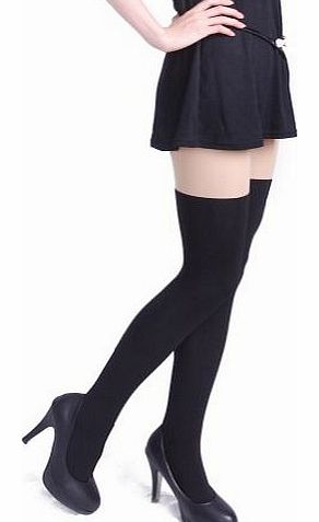 HDE Womens Fun Pattern Printed Tattoo Pantyhose Stockings - Black Stockings