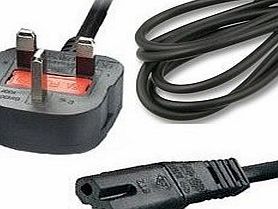 HDIUK 10m Long mains power cable 2 pin fig-8 fig 8 for Projectors, Plasma, LCD TVs Sony PS3 slim and many more appliances that use the 2 pin IEC connector. Perfect for Wall mounting TVs