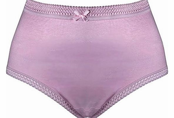 3 Pairs of Ladies Full Mama Cotton Rich Briefs Knickers - Available UK Sizes 12-14 (Hips 36-38) up to 28-30 (Hips 52-54) and in White / Black/ Pastel / Floral (UK 16-18, PASTELS)