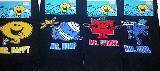 HDUK Mens Socks NEW: Mens Official Licenced Character socks - Batman, Spiderman, Tigger, Snoopy, Muppets, Simpsons, Mr Men, Sesame Street - 3pk (MR MEN x3)