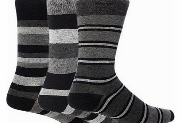 HDUK TM NEW: Mens Designer Giovanni Cassini Striped Socks with Honeycomb Top, Size 6-11 (Berlin)