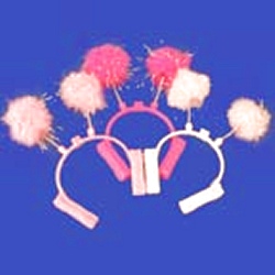 Head boppers - Flashing fur - assorted pink