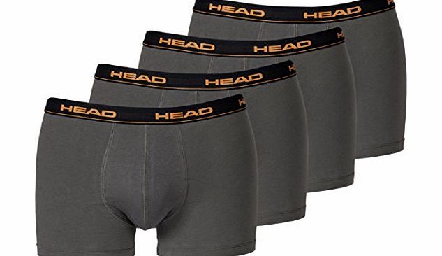 HEAD  Mens Boxers Boxer Shorts - Underpants/Knickers - Set of 4 - Blue/Black - Cotton, M, Dark Shadow
