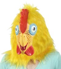 head Mask - Chicken Head, yellow fur