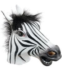 Head Mask - Rubber Zebra Head