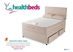 Health Beds Memory MED 2000 Small Single Divan Bed