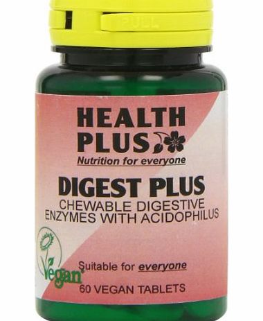 Health Plus Digest Plus Digestive Enzyme Supplement - 60 Chewable Tablets