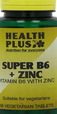 Health Plus Super B6   Zinc Vitamin B Supplement - 90 Tablets