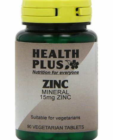 Health Plus Zinc 15mg Mineral Supplement - 90 Tablets