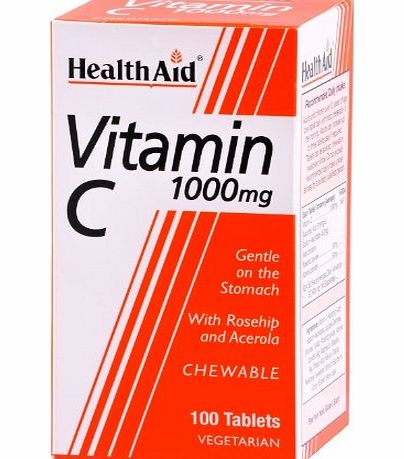 HealthAid Vitamin C 1000mg - Chewable - 100 Tablets