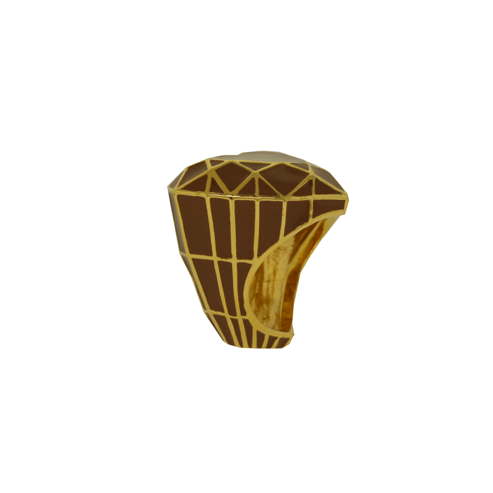 Heart Facet Ring- Brown