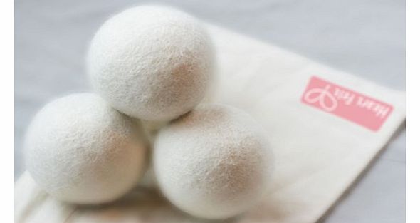 Four Extra-Large Premium Quality Wool Dryer Balls by Heart Felt ~ Save Time and Money ~ Naturally Soften Laundry ~ Eliminate Static ~ Eco-Friendly Materials and Design ~ Perfect for Cloth Nappies or D