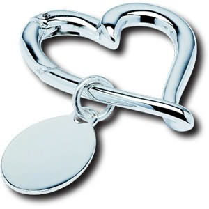 Heart Key Ring with Engraving Tab