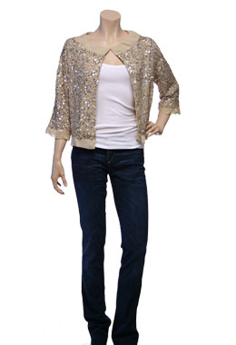 Heart Made Beige Crepe Carla Jacket by Heart Made