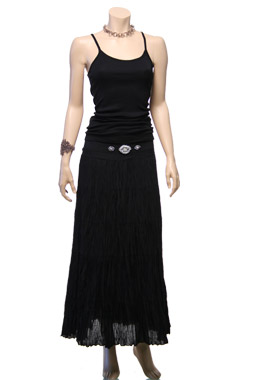 Black Coumbo Crystal Skirt by Heart Made